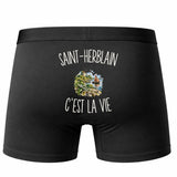 Boxer Homme Saint-Herblain c’est la vie – Impression au dos – Noir