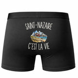 Boxer Homme Saint-Nazaire c’est la vie – Impression au dos – Noir