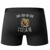 Boxer Homme Saint-Ouen-sur-Seine c’est la vie – Impression au dos – Noir