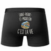 Boxer Homme Saint-Pierre-et-Miquelon c’est la vie – Impression au dos – Noir