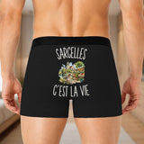 Boxer Homme Sarcelles c’est la vie – Impression au dos – Noir