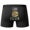 Boxer Homme Stains c’est la vie – Impression au dos – Noir