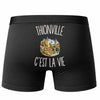 Boxer Homme Thionville c’est la vie – Impression au dos – Noir