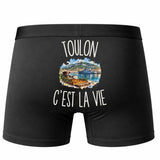 Boxer Homme Toulon c’est la vie – Impression au dos – Noir