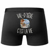 Boxer Homme Val-d’Isère c’est la vie – Impression au dos – Noir