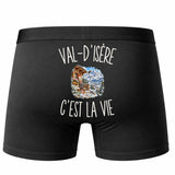 Boxer Homme Val-d’Isère c’est la vie – Impression au dos – Noir