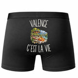 Boxer Homme Valence c’est la vie – Impression au dos – Noir
