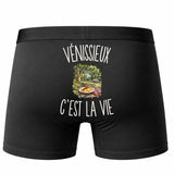 Boxer Homme Vénissieux c’est la vie – Impression au dos – Noir