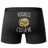 Boxer Homme Versailles c’est la vie – Impression au dos – Noir