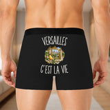 Boxer Homme Versailles c’est la vie – Impression au dos – Noir
