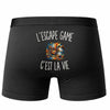 Boxer Homme L’Escape Game c’est la vie – Impression au dos – Noir