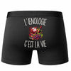 Boxer Homme L’Œnologie c’est la vie – Impression au dos – Noir