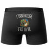 Boxer Homme L’Ornithologie c’est la vie – Impression au dos – Noir