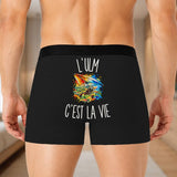 Boxer Homme L’Ulm c’est la vie – Impression au dos – Noir