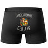 Boxer Homme La Bière Artisanale c’est la vie – Impression au dos – Noir