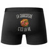Boxer Homme La Charcuterie c’est la vie – Impression au dos – Noir