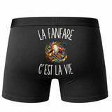 Boxer Homme La Fanfare c’est la vie – Impression au dos – Noir