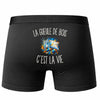 Boxer Homme La Gueule de Bois c’est la vie – Impression au dos – Noir