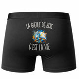 Boxer Homme La Gueule de Bois c’est la vie – Impression au dos – Noir