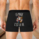 Boxer Homme La Magie c’est la vie – Impression au dos – Noir