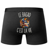 Boxer Homme Le Bagad c’est la vie – Impression au dos – Noir
