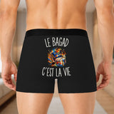 Boxer Homme Le Bagad c’est la vie – Impression au dos – Noir