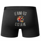 Boxer Homme Le Blind Test c’est la vie – Impression au dos – Noir