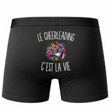 Boxer Homme Le Cheerleading c’est la vie – Impression au dos – Noir