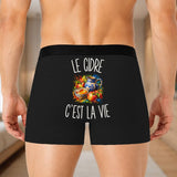 Boxer Homme Le Cidre c’est la vie – Impression au dos – Noir
