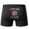 Boxer Homme Le Diamond Painting c’est la vie – Impression au dos – Noir