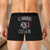 Boxer Homme Le Handball c’est la vie – Impression au dos – Noir