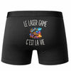 Boxer Homme Le Laser Game c’est la vie – Impression au dos – Noir