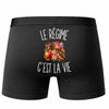 Boxer Homme Le Régime c’est la vie – Impression au dos – Noir