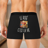 Boxer Homme Le Rosé c’est la vie – Impression au dos – Noir