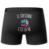 Boxer Homme Le Stretching c’est la vie – Impression au dos – Noir