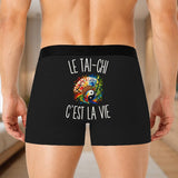 Boxer Homme Le Tai-Chi c’est la vie – Impression au dos – Noir