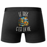 Boxer Homme Le Trek c’est la vie – Impression au dos – Noir