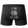 Boxer Homme Le Van c’est la vie – Impression au dos – Noir