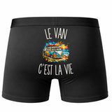 Boxer Homme Le Van c’est la vie – Impression au dos – Noir