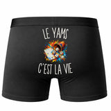 Boxer Homme Le Yams c’est la vie – Impression au dos – Noir