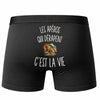 Boxer Homme Les Apéros Qui Dérapent c’est la vie – Impression au dos – Noir