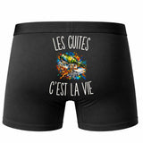 Boxer Homme Les Cuites c’est la vie – Impression au dos – Noir