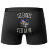 Boxer Homme Les Étoiles c’est la vie – Impression au dos – Noir