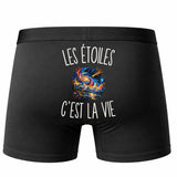 Boxer Homme Les Étoiles c’est la vie – Impression au dos – Noir