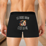 Boxer Homme Les Excuses Bidon c’est la vie – Impression au dos – Noir