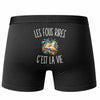 Boxer Homme Les Fous Rires c’est la vie – Impression au dos – Noir