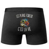 Boxer Homme Les Plans Foireux c’est la vie – Impression au dos – Noir