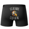 Boxer Homme Les Retards c’est la vie – Impression au dos – Noir