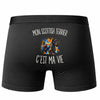 Boxer Homme Mon Scottish Terrier c’est ma vie – Impression au dos – Noir