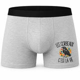 Boxer Homme Les corbeaux c'est la vie – Impression devant